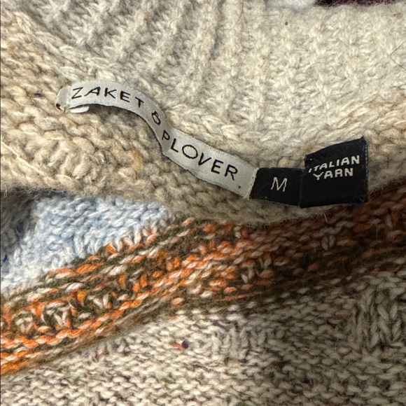 Zaket & Plover Multi Texture Cardi in Mix Pebble - Picture 6 of 6